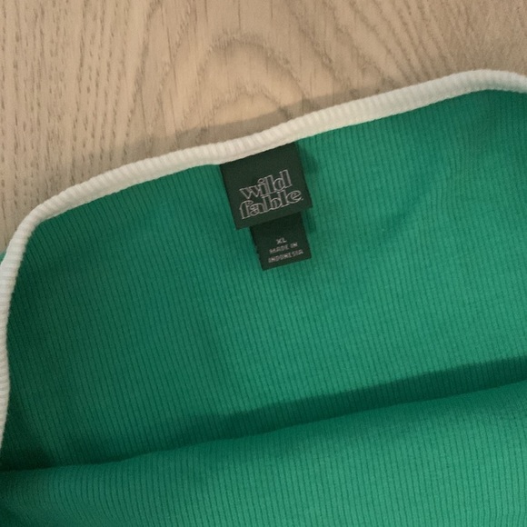 Wild Fable Green Ribbed Halter Contrast dress - Picture 3 of 3